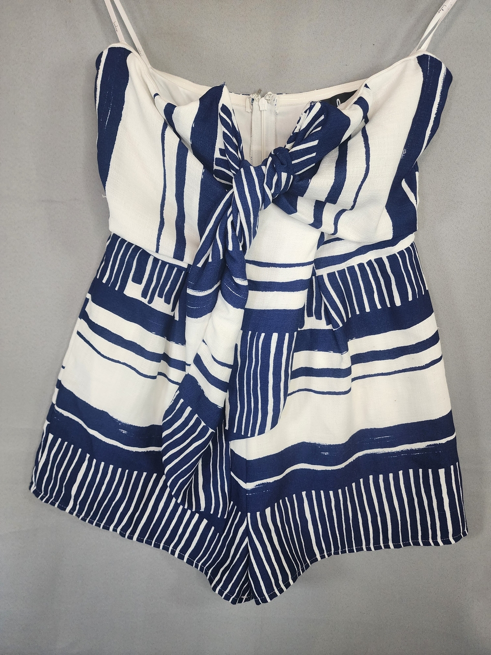 Lulu's Navy and White Striped Sleeveless Romper
